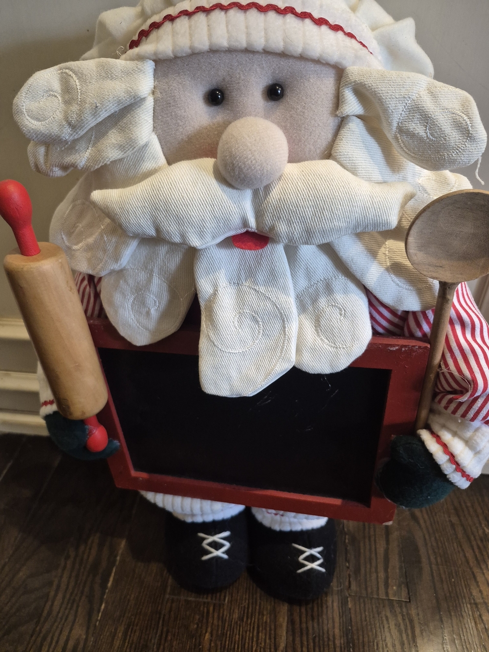 Home Interiors Chef Santa Decorative Chalkboard with Red Frame 20" Tall - Picture 8 of 11